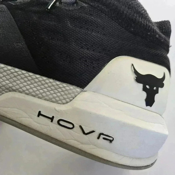 Under Armour Project Rock 2 black and white men's shoes size 9 - Picture 2 of 12